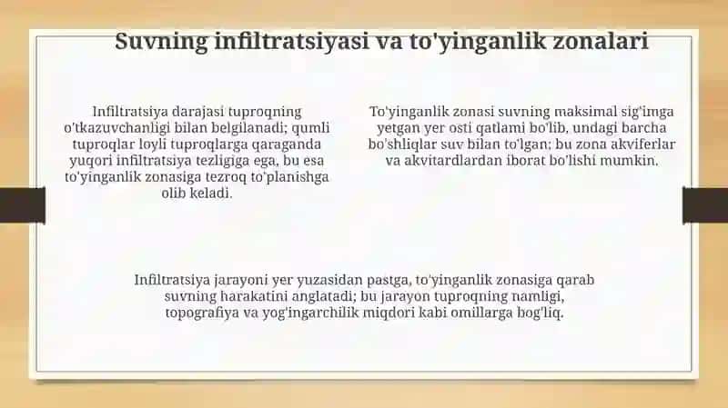 Yer osti suvlarni hosil boʻlishi va joylanishi 4