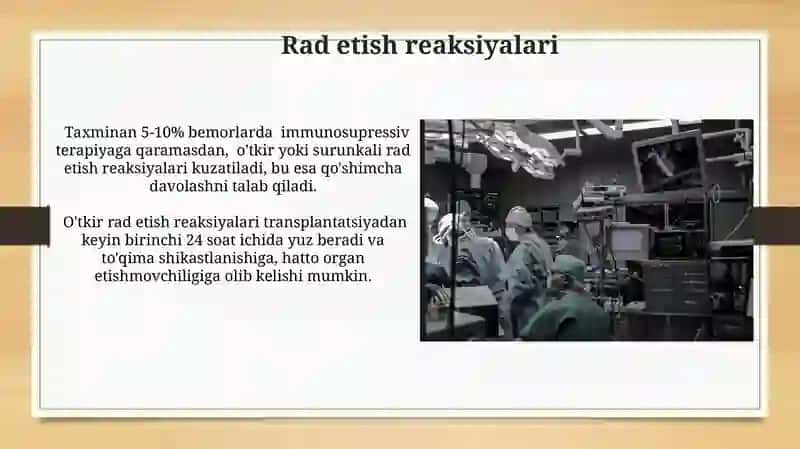 Transplantalogiya tarixi va holati. Transplantalogiya turlari 4