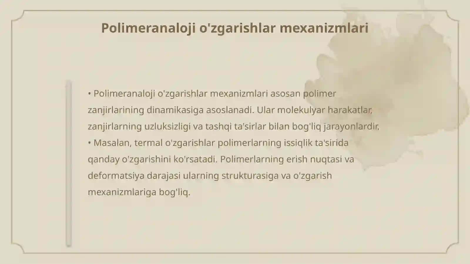 Polimeranaloji o‘zgarishlar va ularning o‘zigахоs хususiyatlаri 4