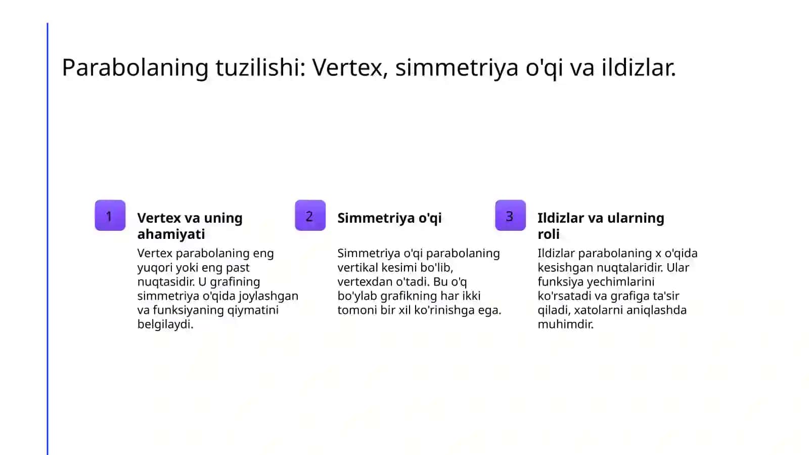 Kvadrat funksiyaning grafigini yasash 4