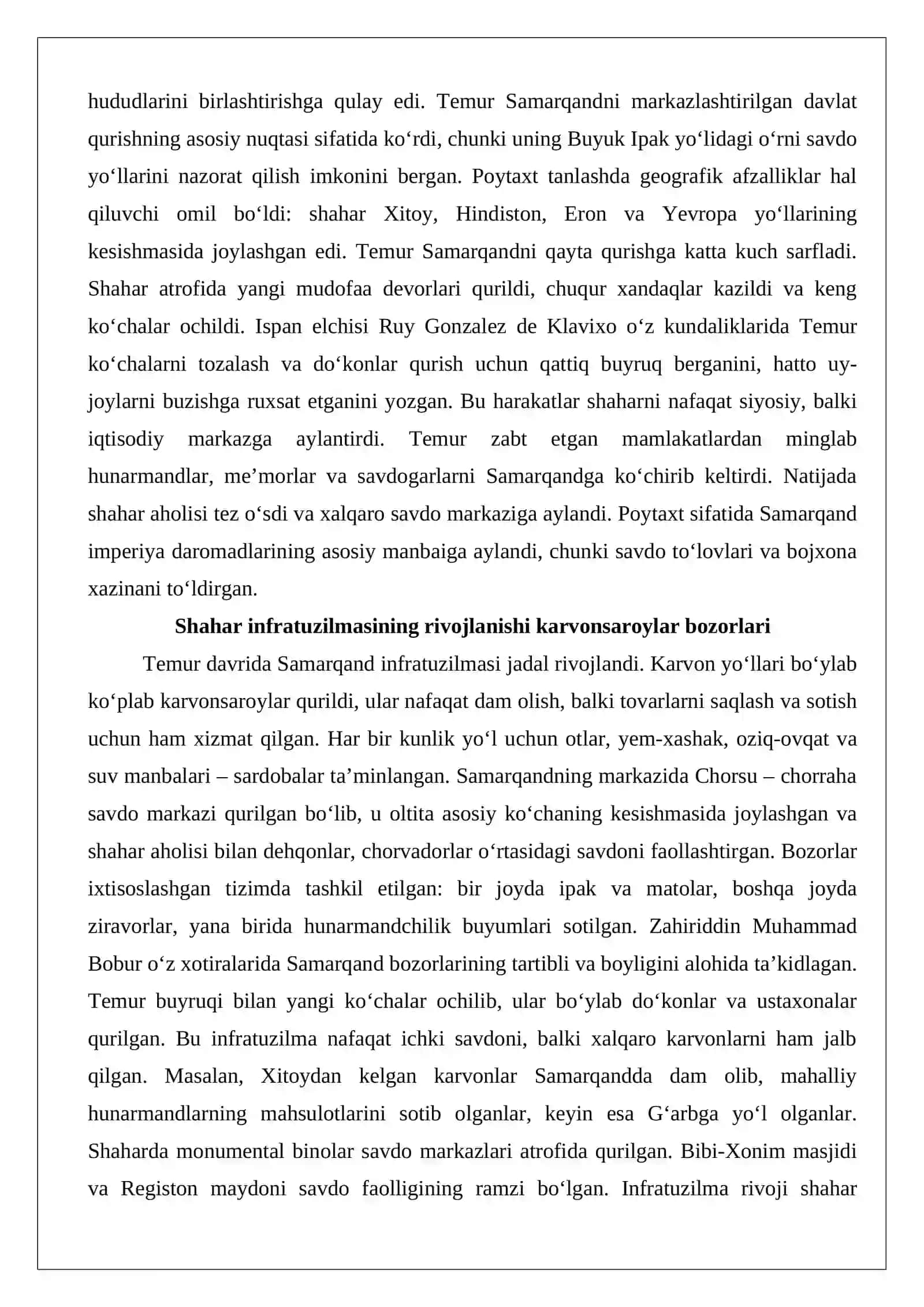 Temuriylar davlatida Samarqand – jahon savdo markazi 4