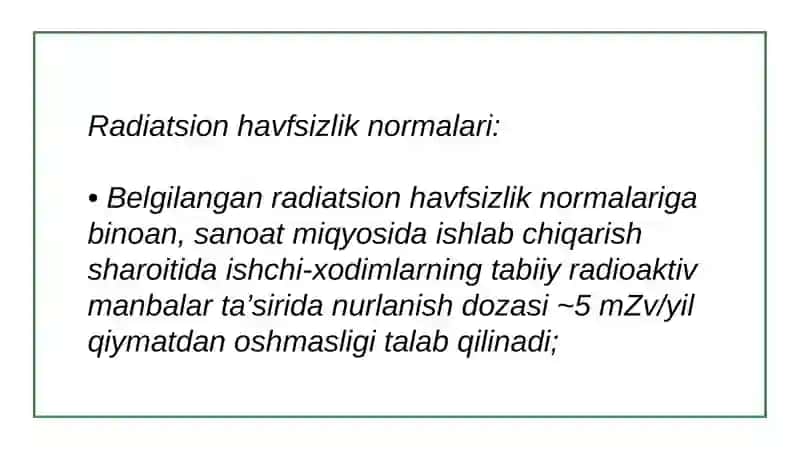 Radiatsiyaning atrof muhitga ta'siri VA himoyalanish chora-tadbirlari 4
