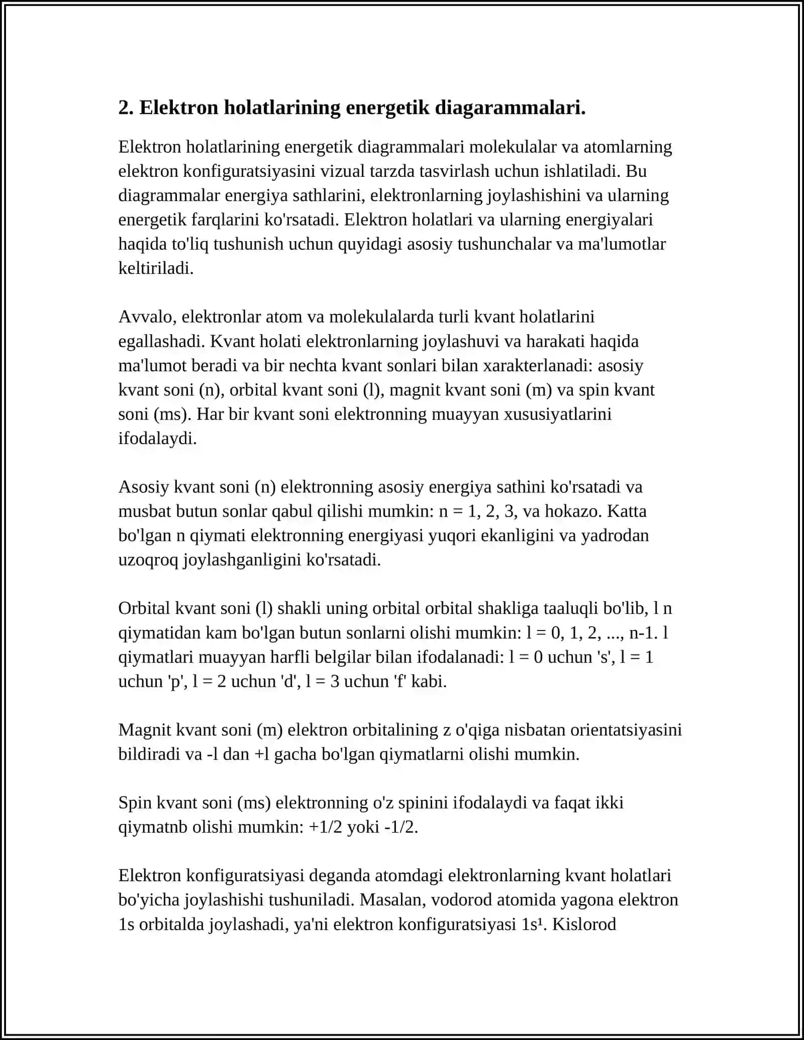 HAR XIL ELEKTRON HOLATIDAGI MOLEKULALAR XOSSALARINING FARQLANISHI 4