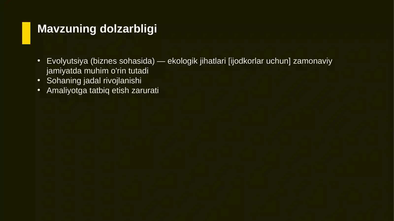 Evolyutsiya (biznes sohasida) — ekologik jihatlari [ijodkorlar uchun] 4