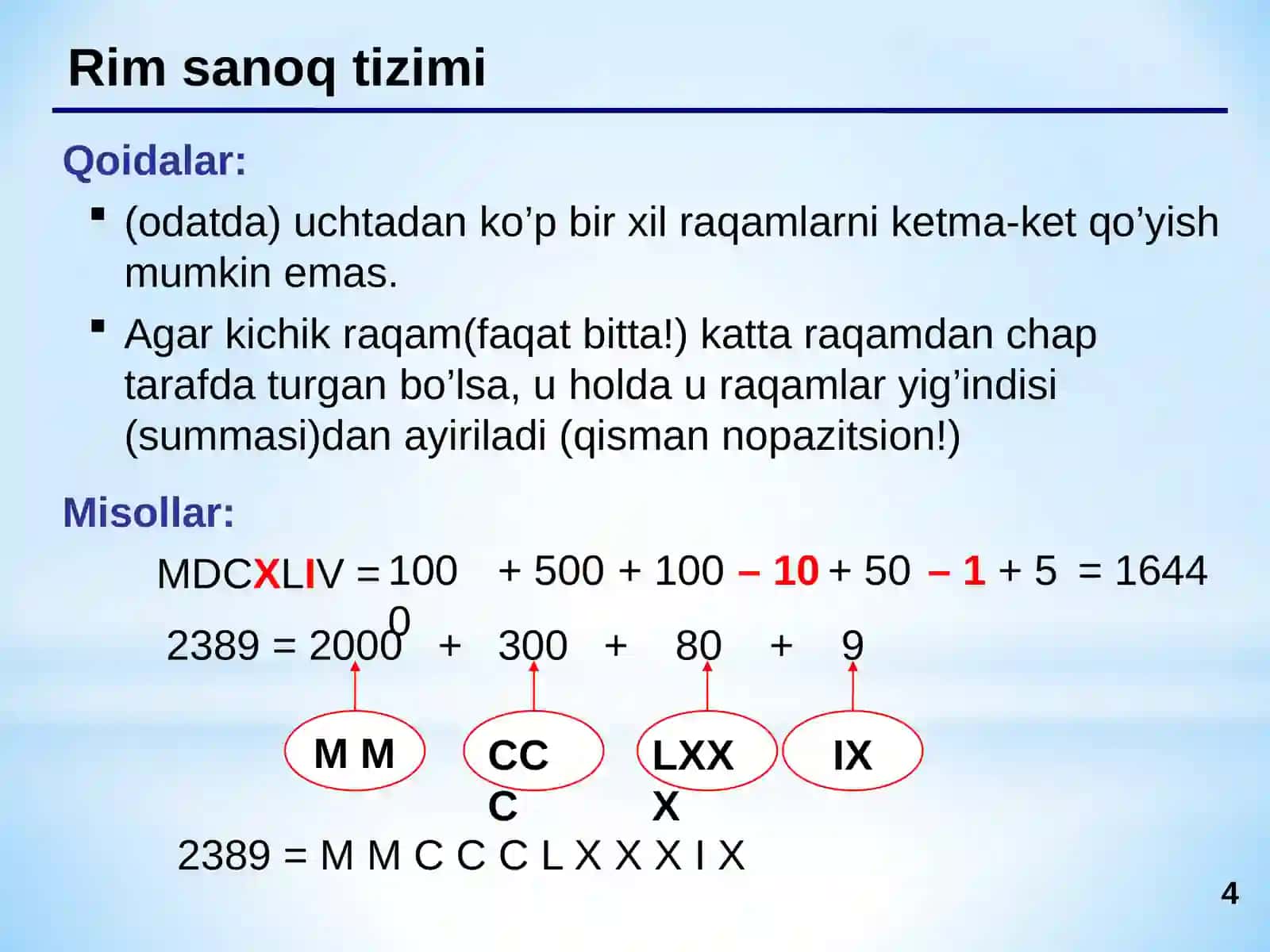Sanoq sistemalari 4