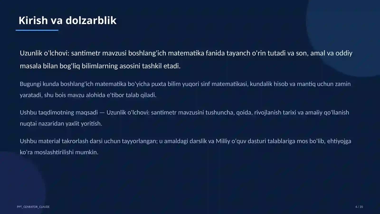 Uzunlik o'lchovi: santimetr 4
