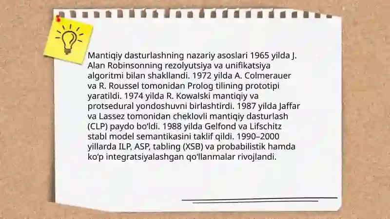 Mantiqiy dasturlash texnalogiyasi 4
