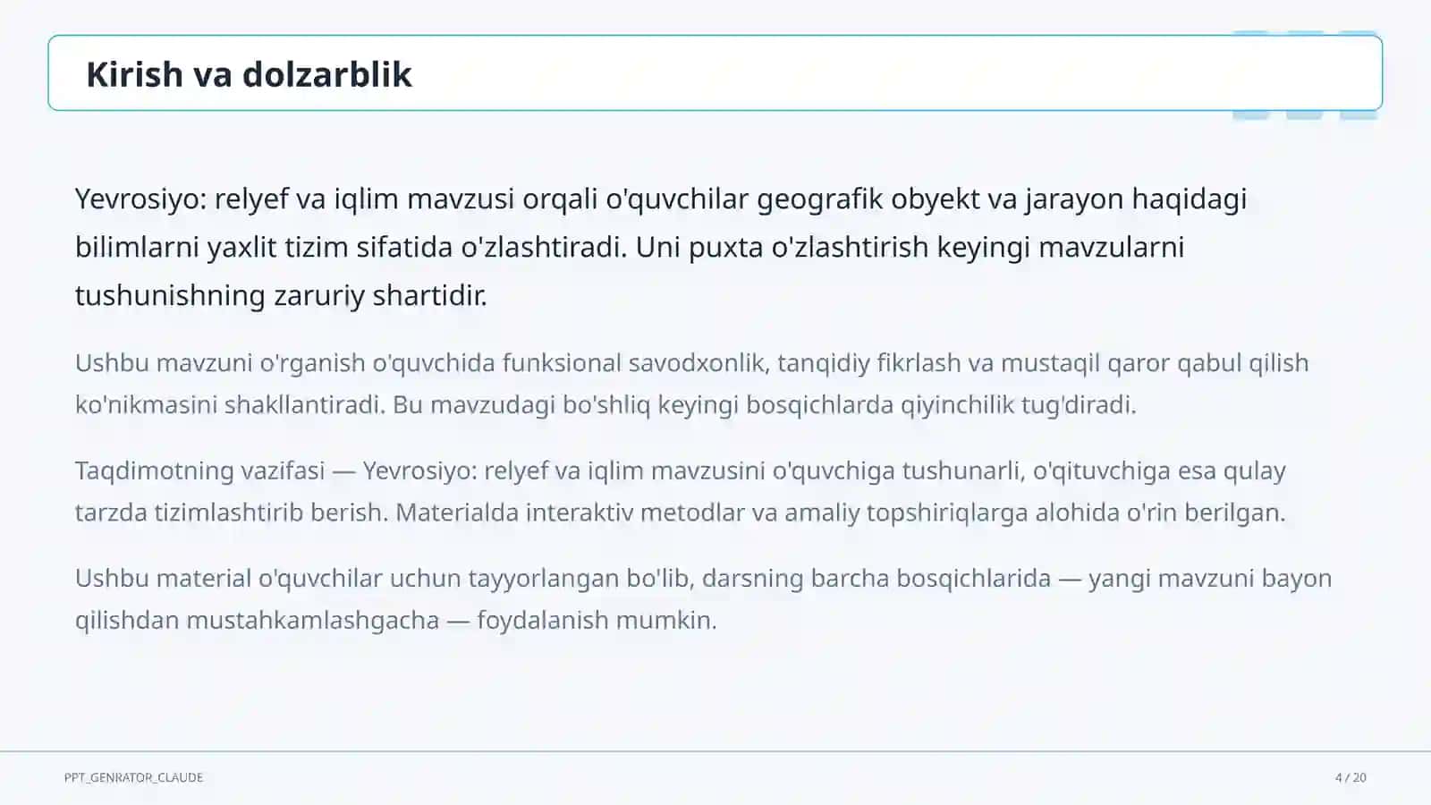Yevrosiyo: relyef va iqlim (7-sinf) 4
