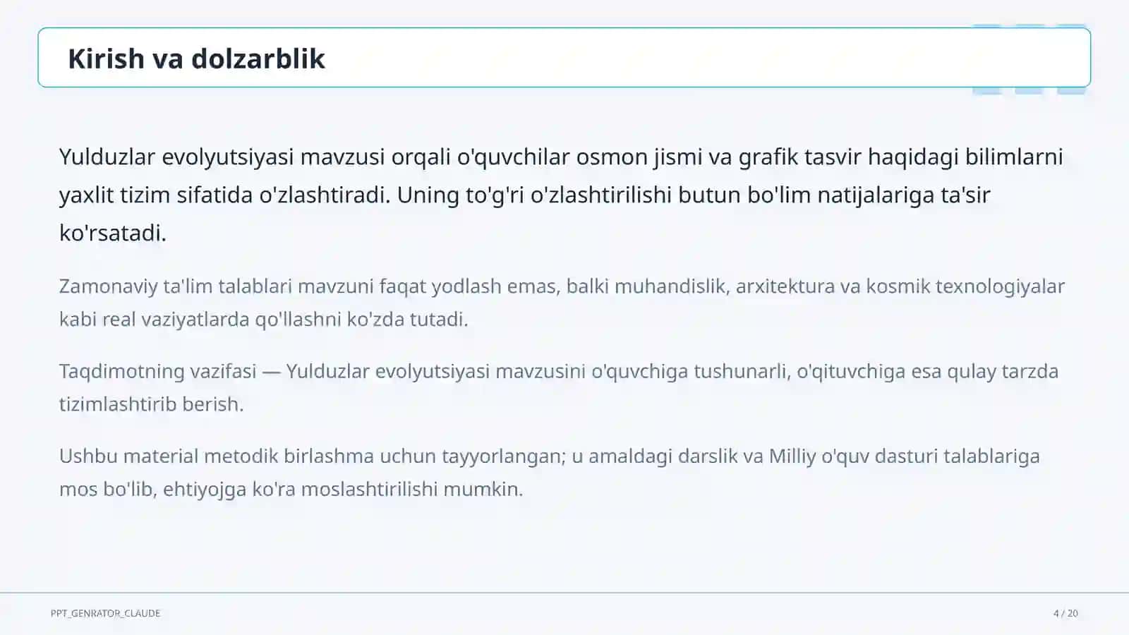 Yulduzlar evolyutsiyasi (11-sinf) 4