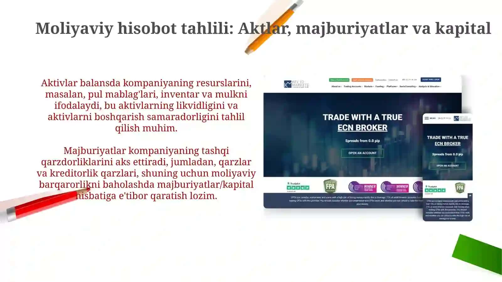 Investitsiyalar to'g'risida tushuncha va ularni baholash, hisobini yuritish 4