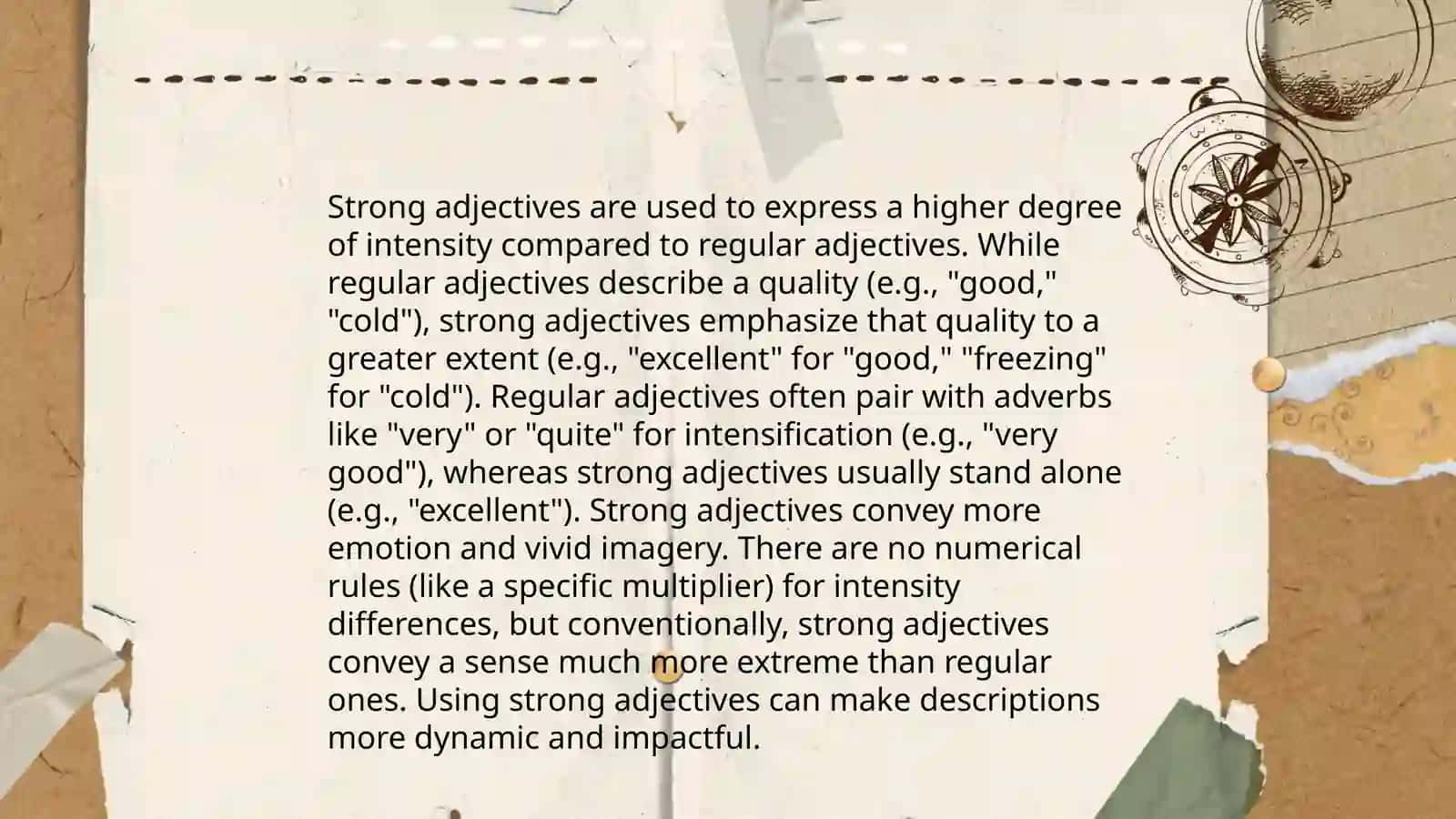 Strong acjective 4
