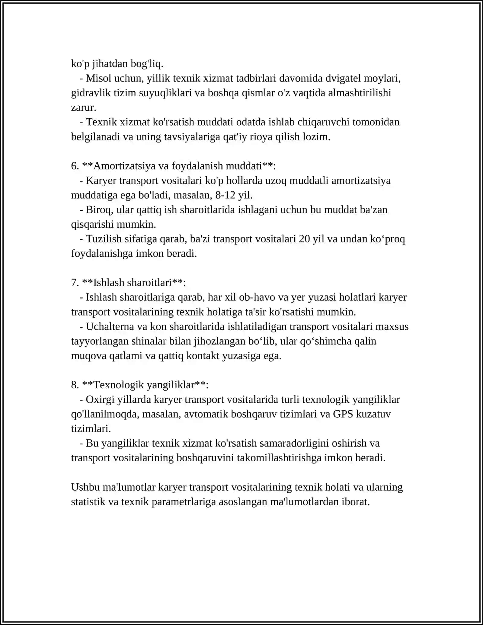 KARYER TRANSPORTI BILAN ISHLASHDA XAVFSIZLIK QOIDALARINI ASOSIY TALABLARI 4