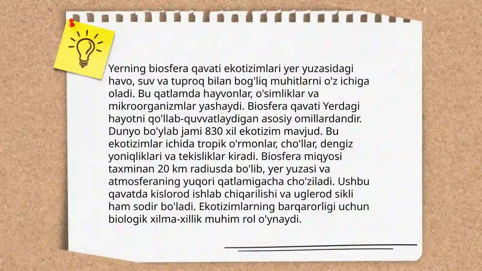 Yerning Biosfera qavati va undagi qonuniyatlari 4