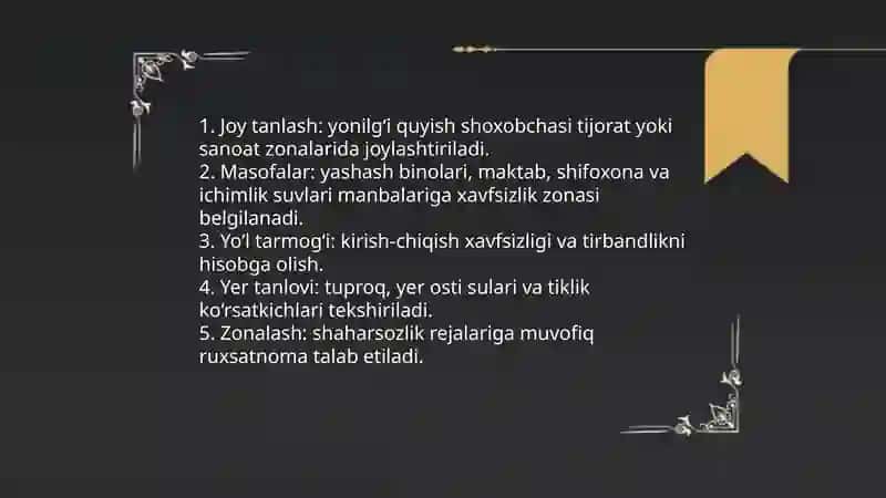Yoʻnilgʻi quyish shoxobchalarini loyihalash talablari 4