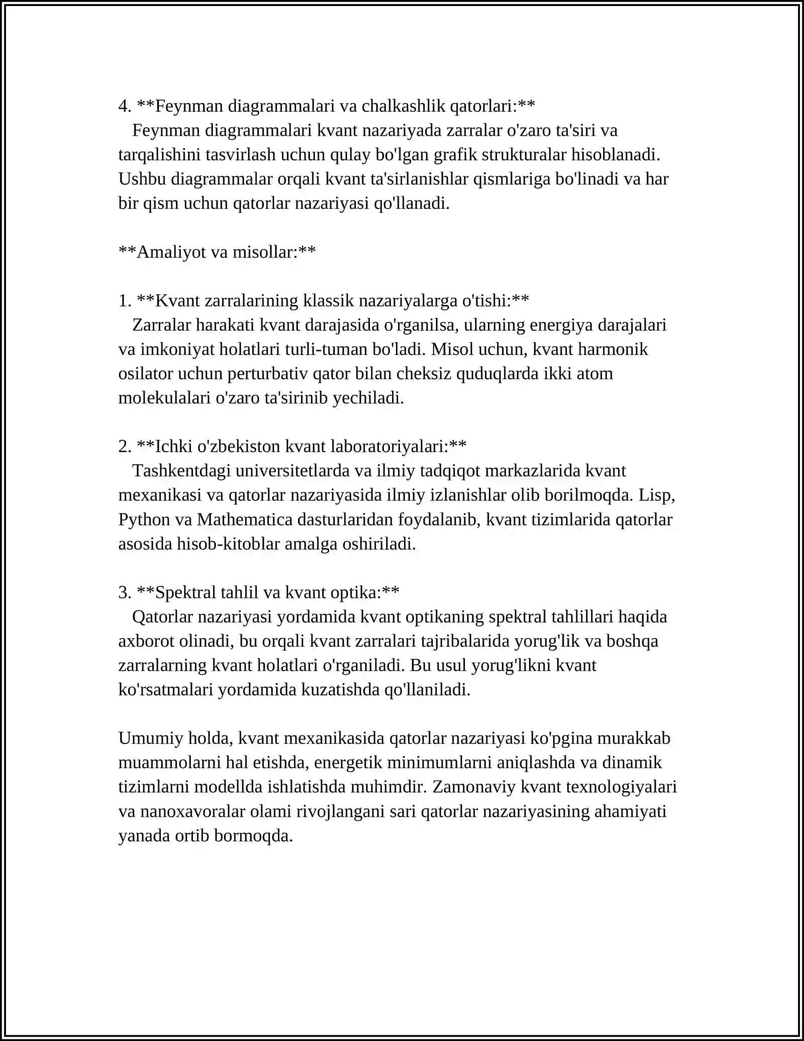 KVANT MEXANIKASI VA ENERGIYA TIZIMLARI TAHLILIDA QATORLARNING TATBIQLARI 4