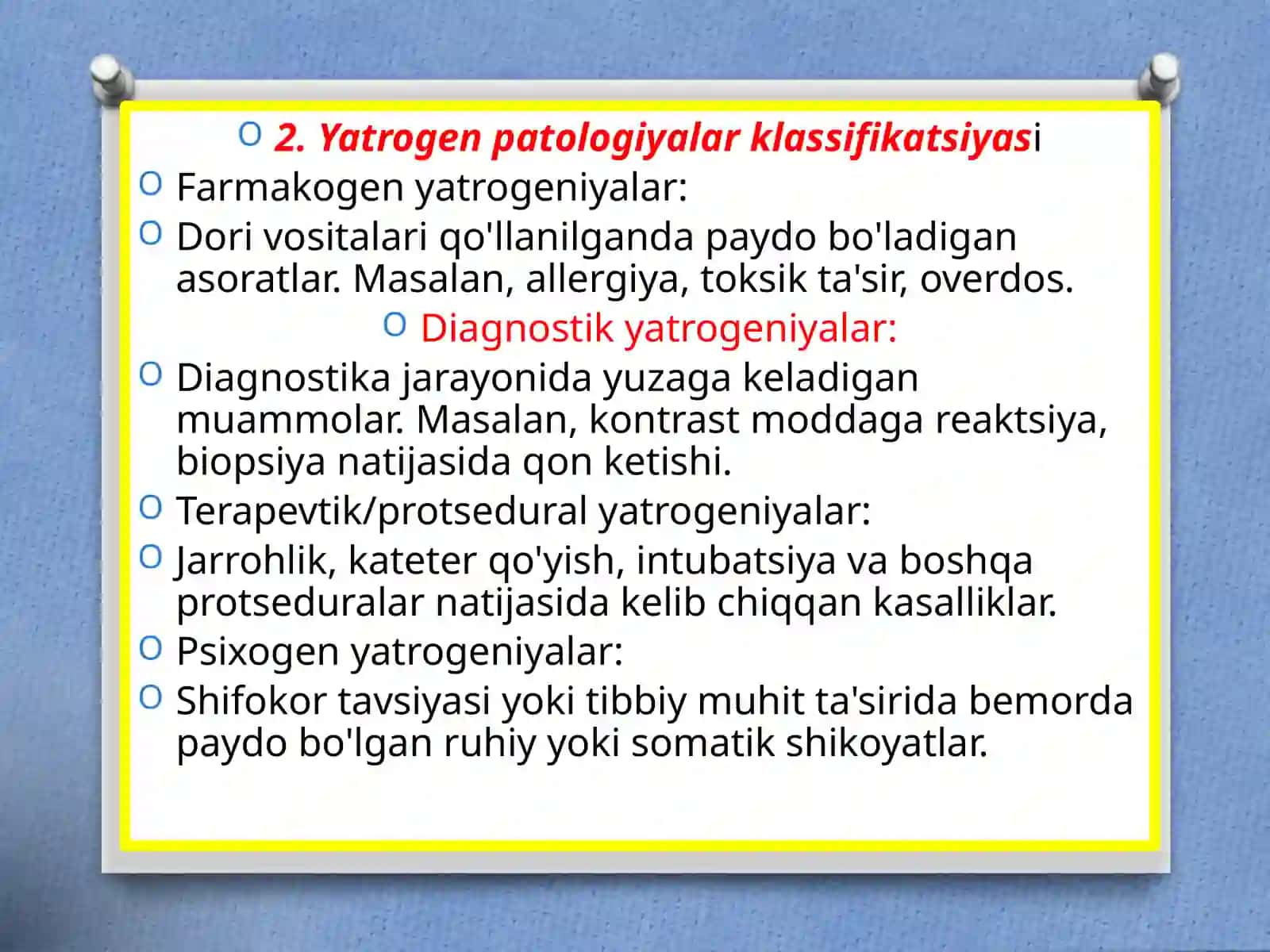 YATROGEN PATOLOGIYALAR. REANIMATSION PATOLOGIYALAR 4