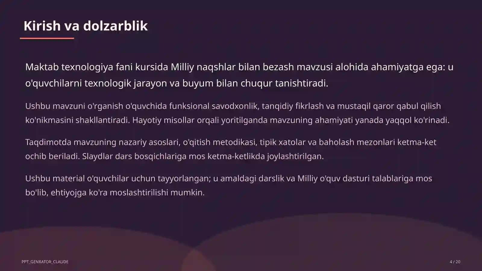 Milliy naqshlar bilan bezash (3-sinf) 4