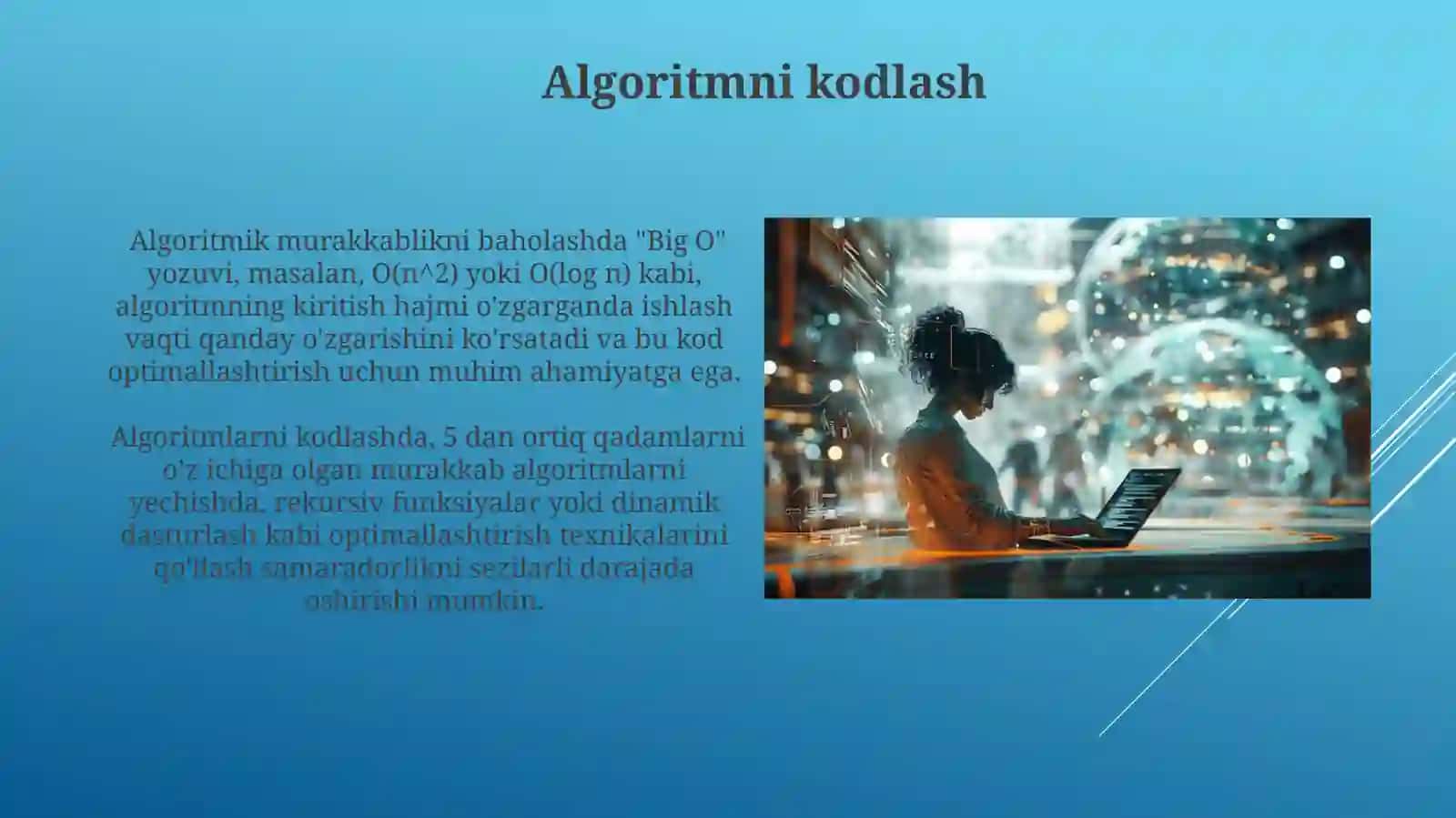 Algoritmni to'liq tuzish bosqichlarini o'rganish 4