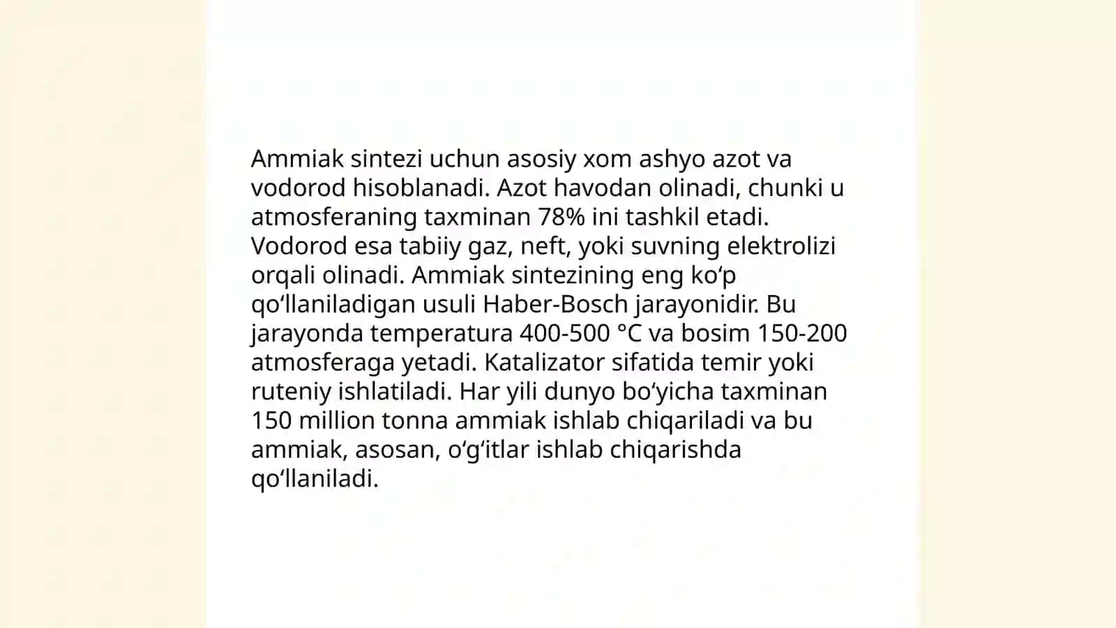 Ammiak ishlab chiqarish. Nitrat kislotani ishlab chiqarish texnologiyasi 4