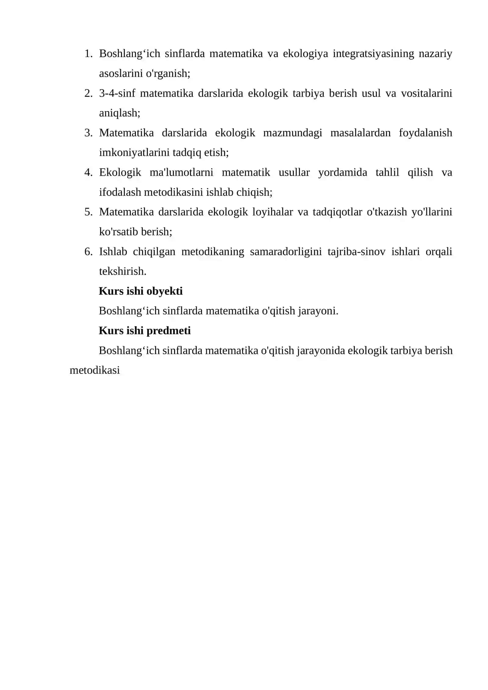 BOSHLANG‘ICH SINFLARDA MATEMATIKA O‘QITISH JARAYONIDA EKOLOGIK TARBIYA BERISH METODIKASI 4