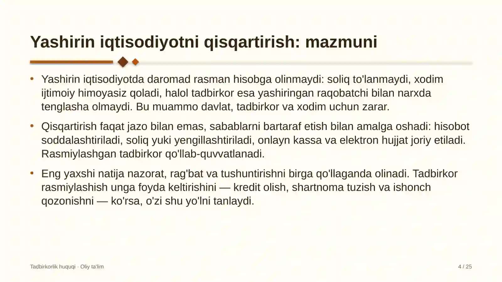 choyxonalarda yashirin iqtisodiyotni qisqartirish 1494 4