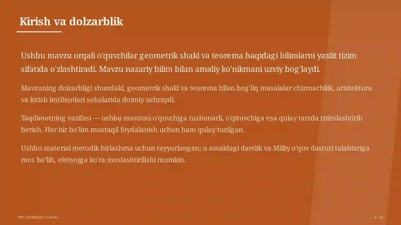 Koordinatalar metodi: to'g'ri chiziq va aylana tenglamalari (9-sinf) 4