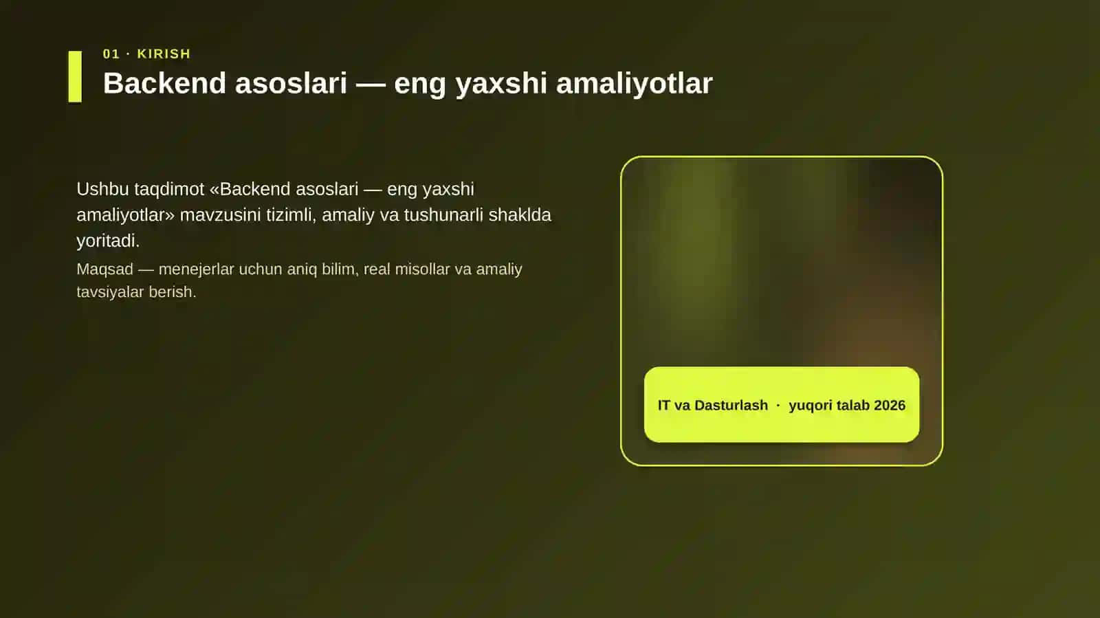 Backend asoslari — eng yaxshi amaliyotlar 4