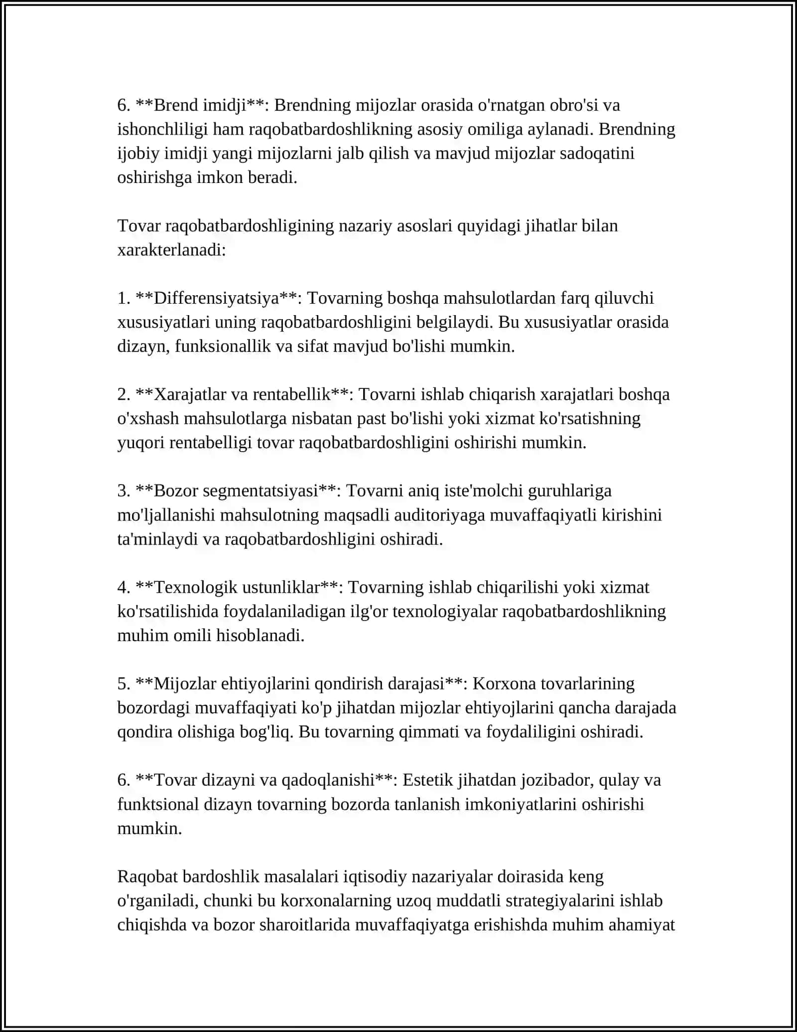 KORXONA VA TOVAR RAGOBATBARDOSHLIGINI BAHOLASH 4