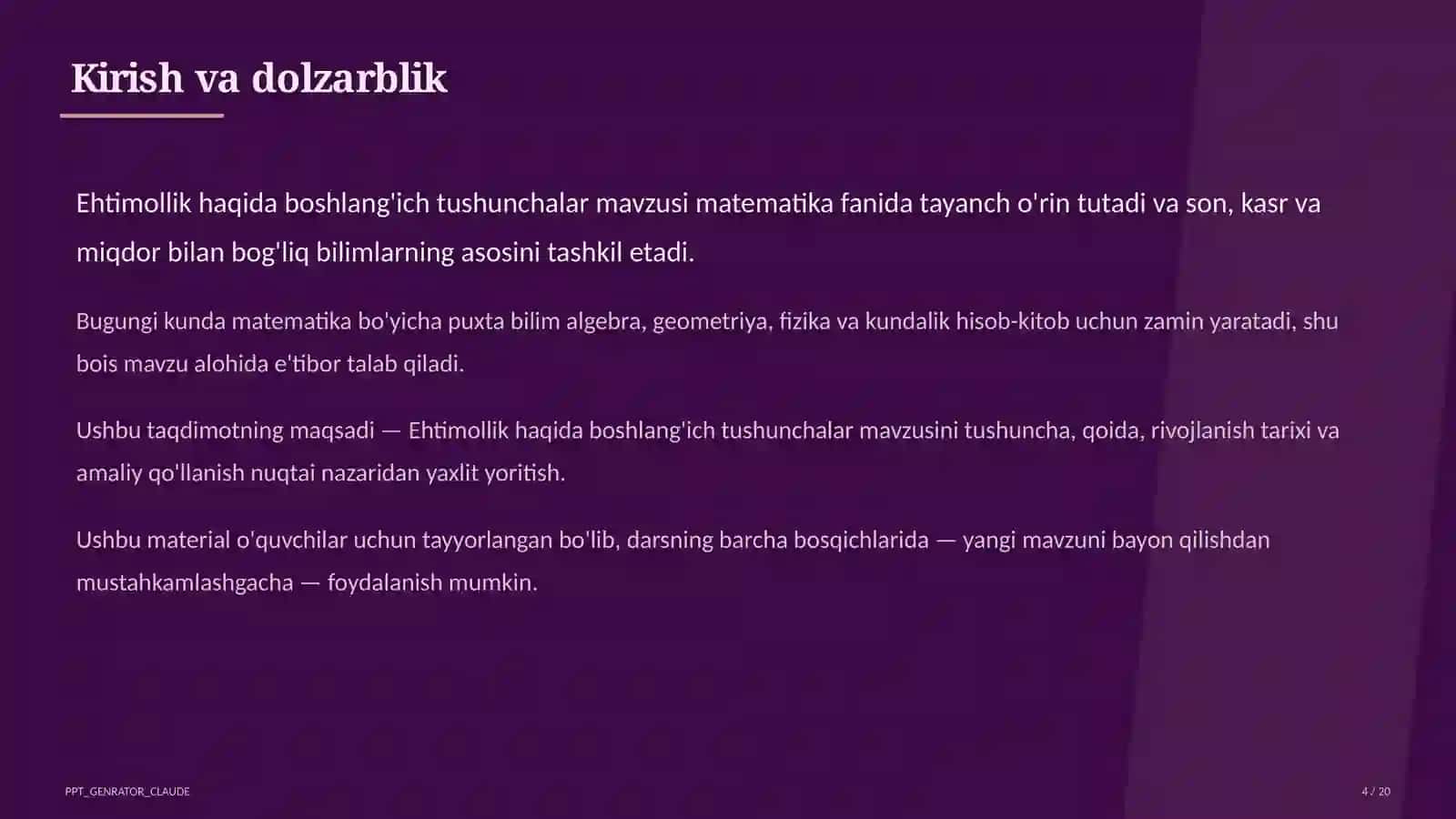 Ehtimollik haqida boshlang'ich tushunchalar (6-sinf) 4