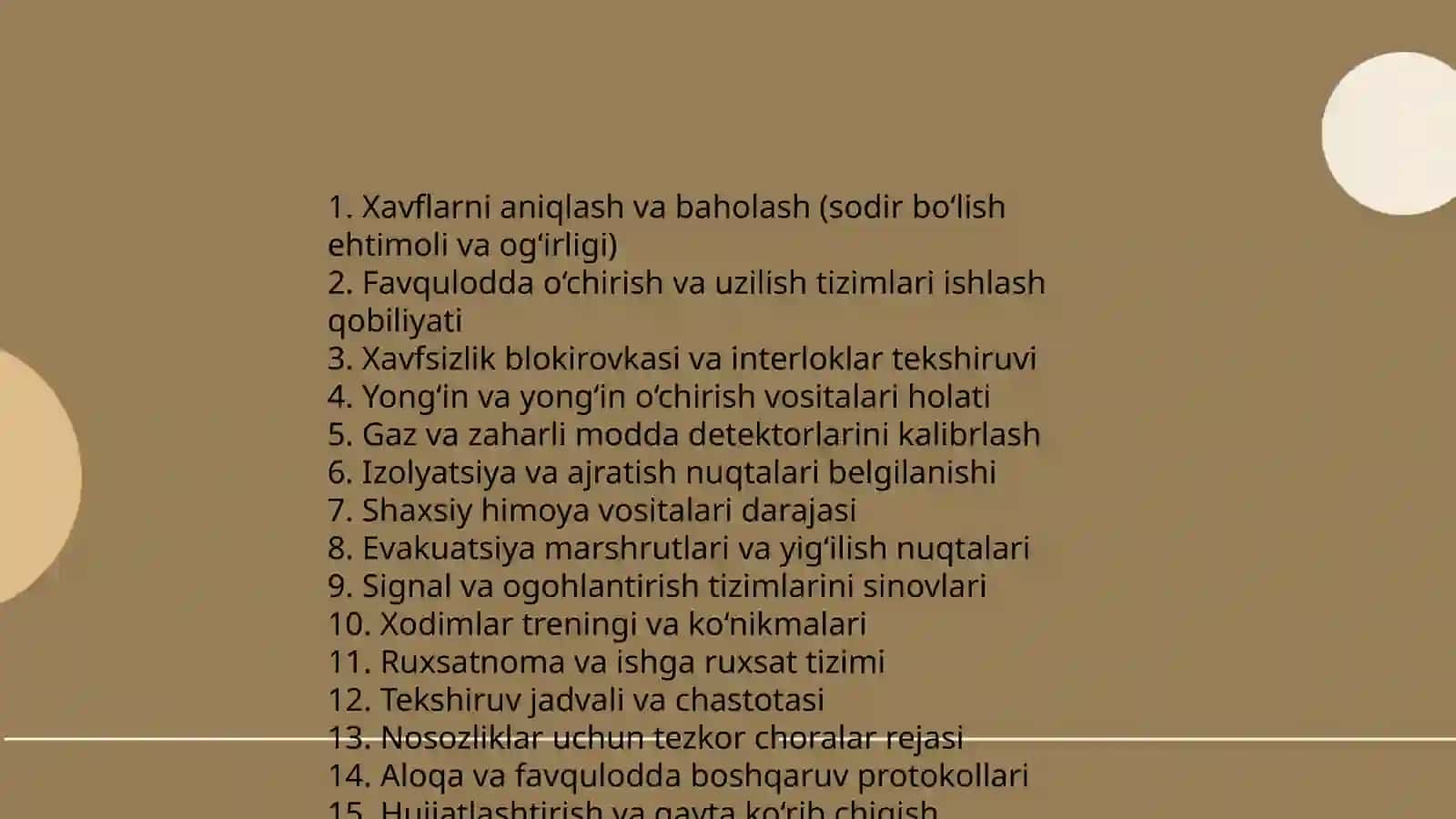 Asosiy vositalar va quvvatlarni ishga tushurishNAZORAT ISHI 4