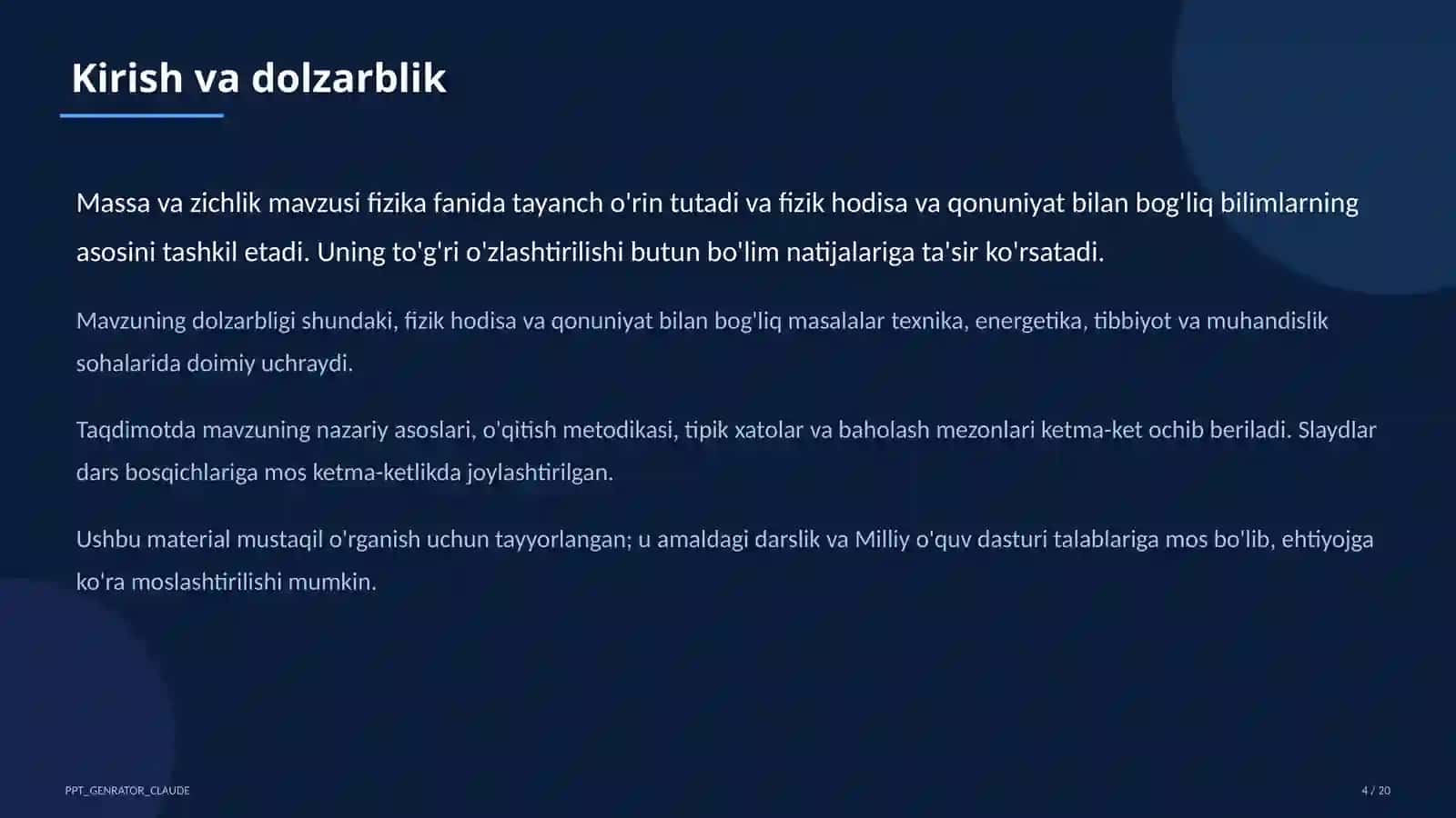 Massa va zichlik (6-sinf) 4