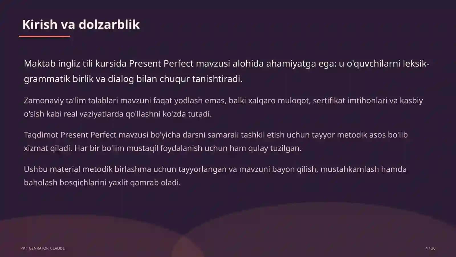 Present Perfect (8-sinf) 4