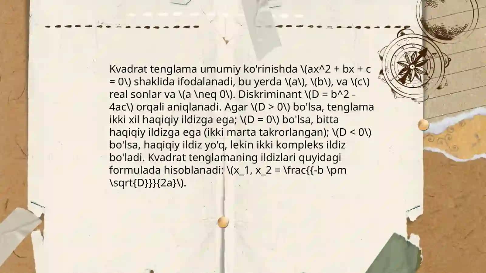 Kvadrat tenglama 4