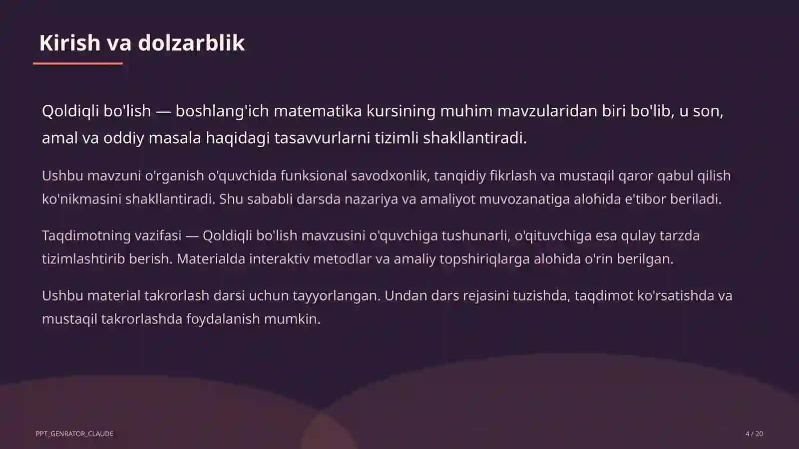 Qoldiqli bo'lish (3-sinf) 4