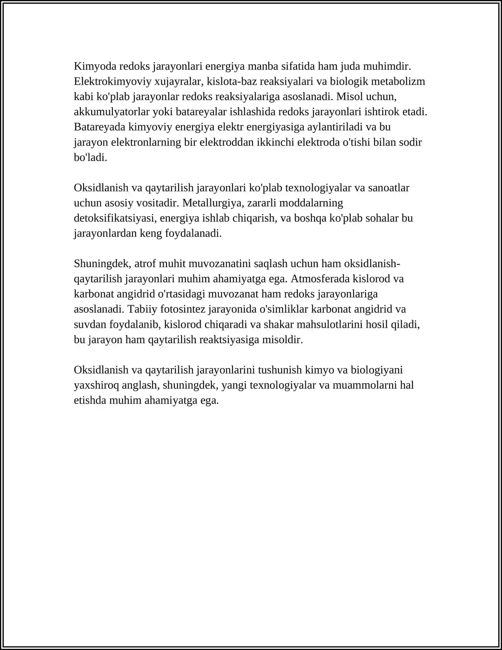 OKSIDLANISH QAYTARILISH REAKSIYALARI TUZISH VA TENGLASH 4