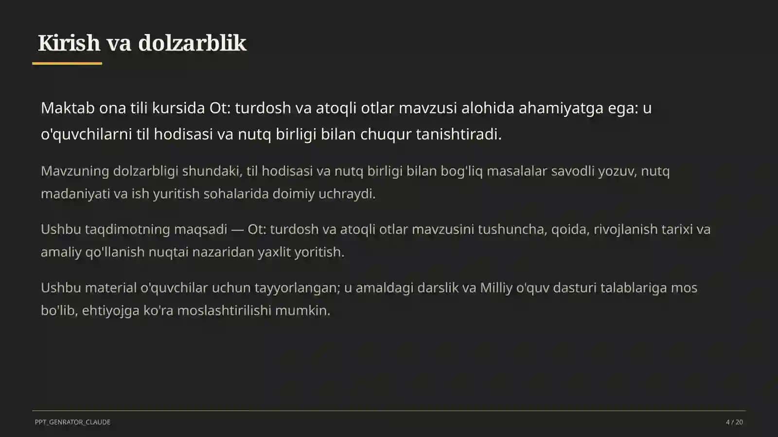 Ot: turdosh va atoqli otlar (6-sinf) 4