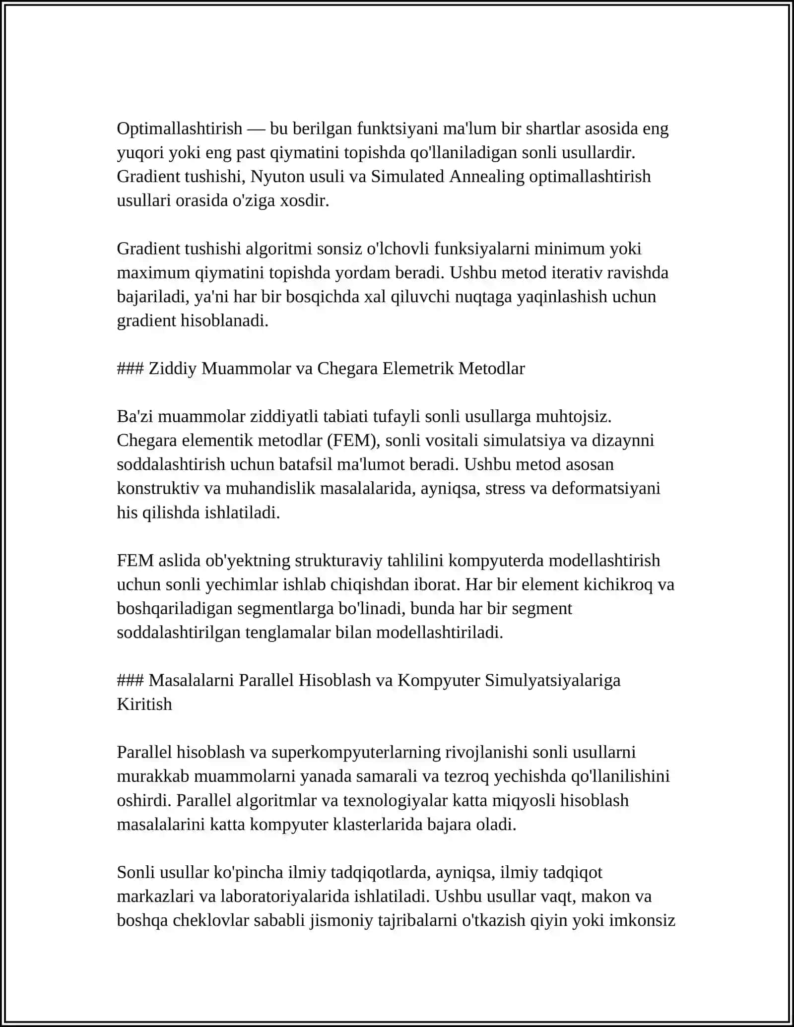 Matematik Sonli Usullar 4