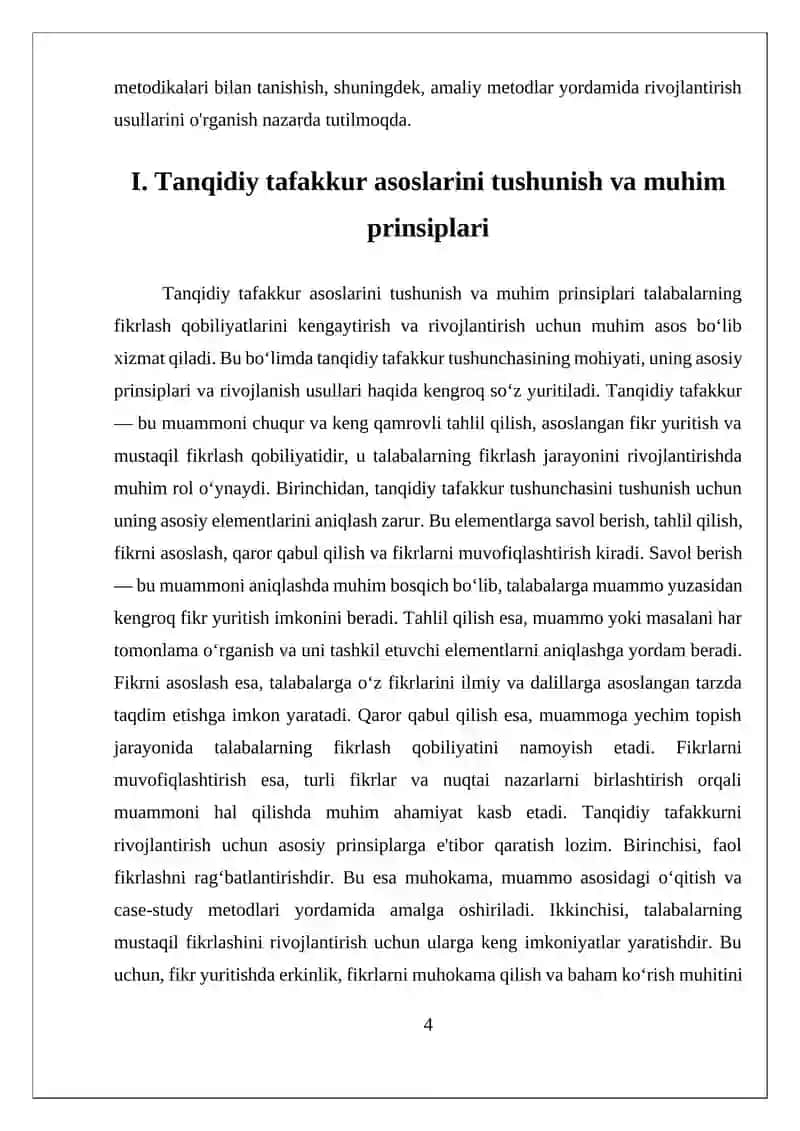 Tanqidiy Tafakkurni Rivojlantirish Usullari 4
