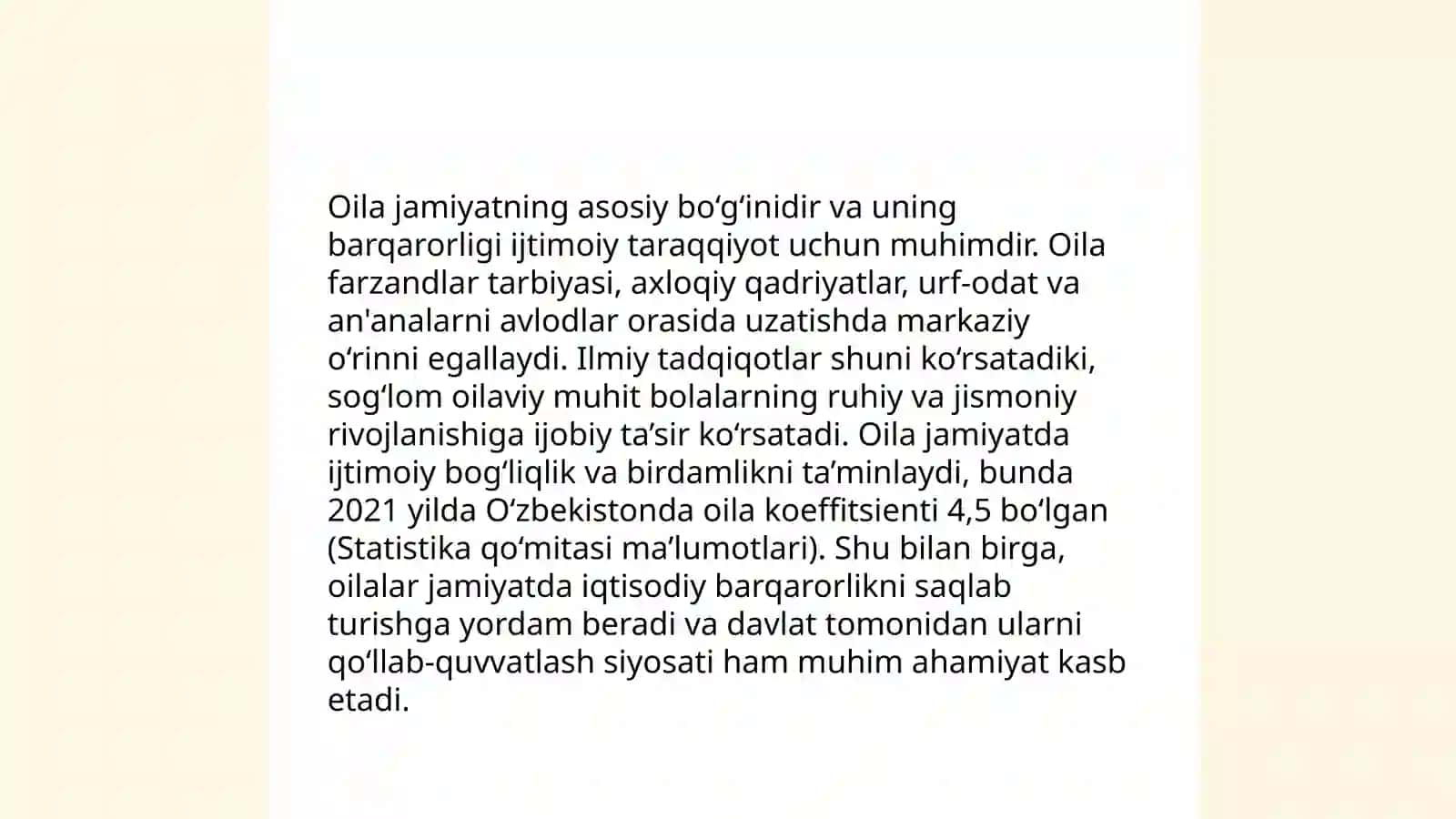 Oila haqida malumot yigish. Hamshiralik jarayonini qulash 4