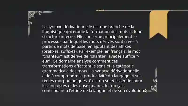 Les modeles dérivationnels 4