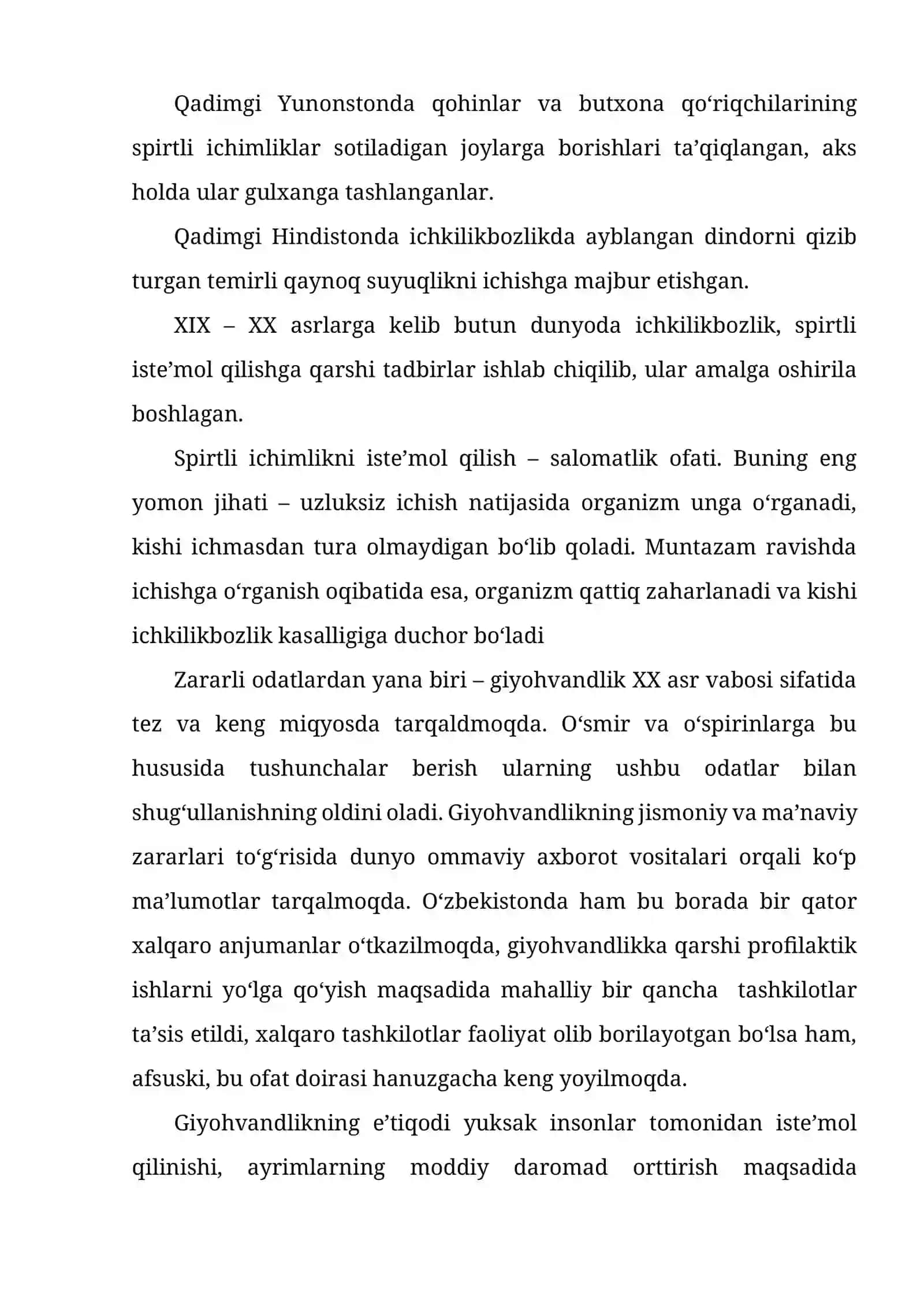 Zararli odatlar va ularning inson organizmiga ta’siri 4
