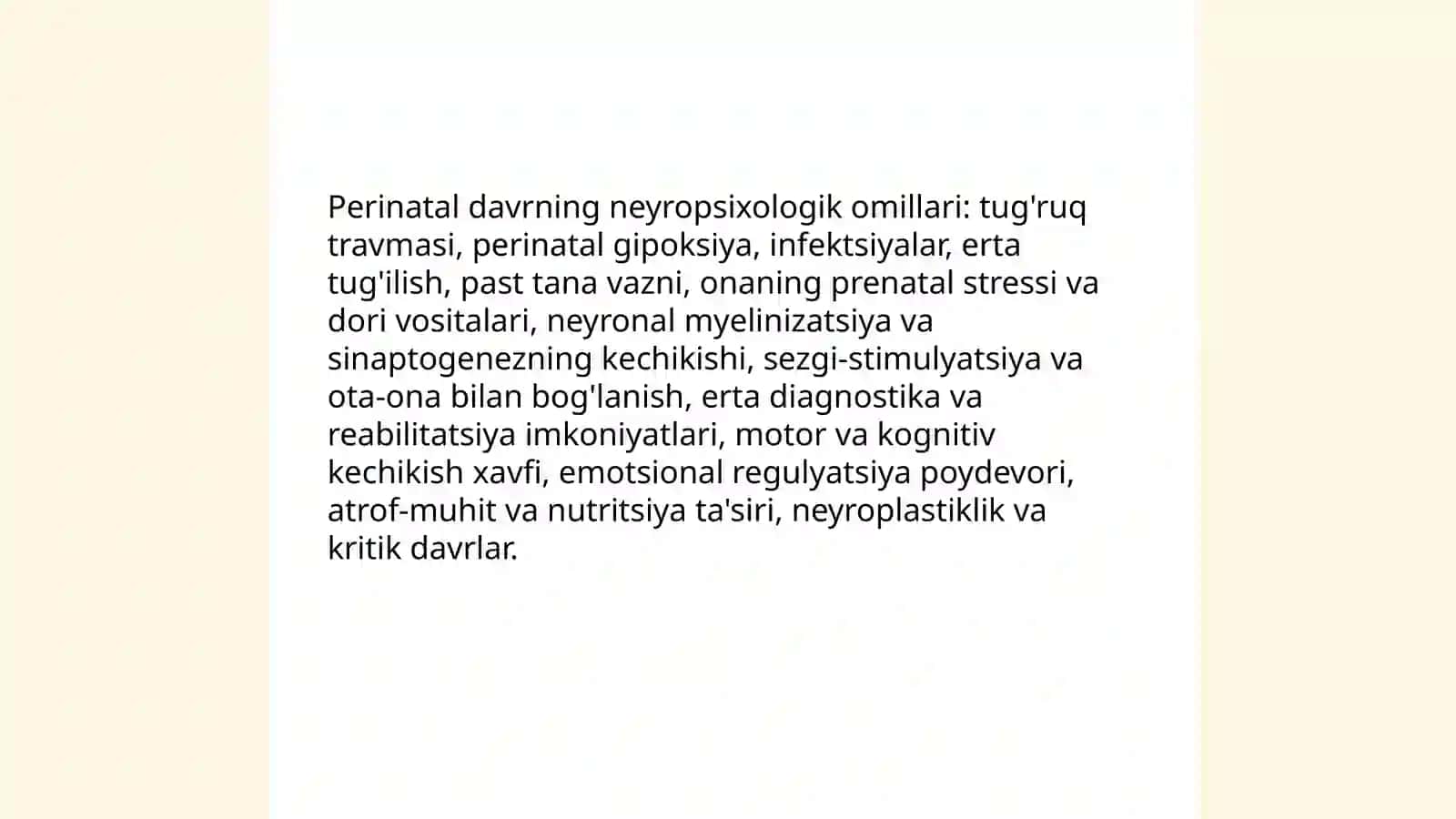 Ontogenezning ilk bosqichlaridan psixik rivojlanish xususiyatlari 4