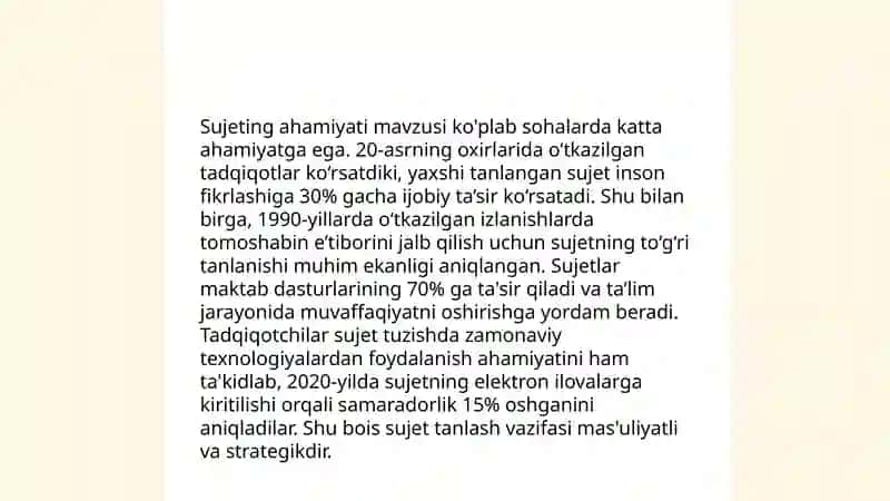 SUJET VA UNING TURLARI 4