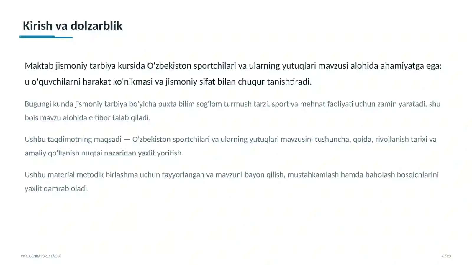 Jismoniy tarbiya (1– 11) — metodik birlashma uchun 4