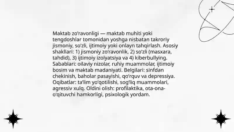 Bolalarda deviant xulqning namoyon bo‘lish shakllari 4