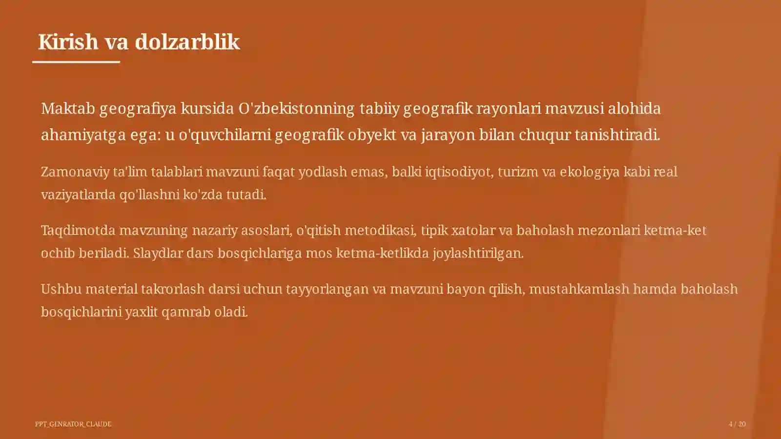 O'zbekistonning tabiiy geografik rayonlari (8-sinf) 4