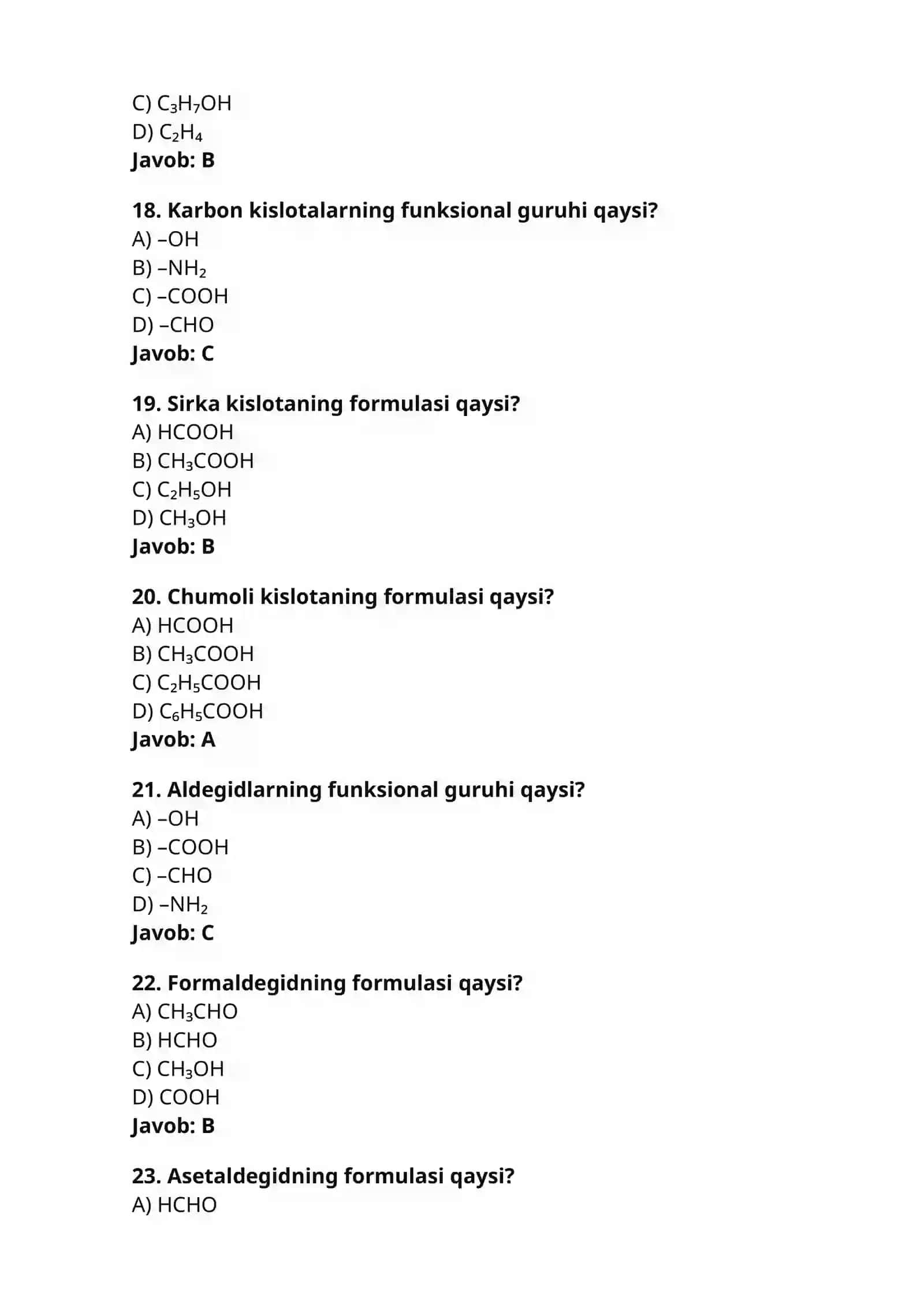 ORGANIK KIMYO —200 TA TEST 4