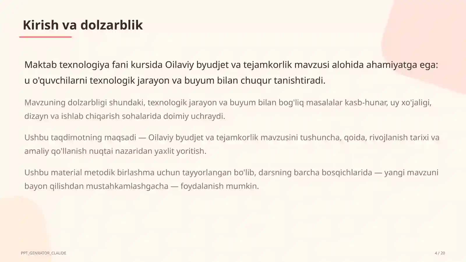 Oilaviy byudjet va tejamkorlik (9-sinf) 4