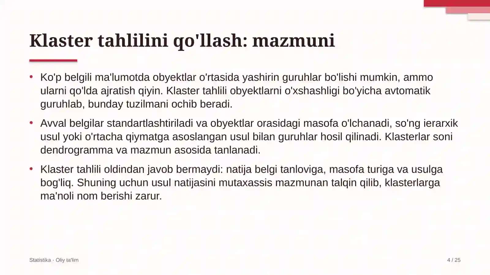 Aviachipta sotish agentliklarida klaster tahlilini qo'llash 4