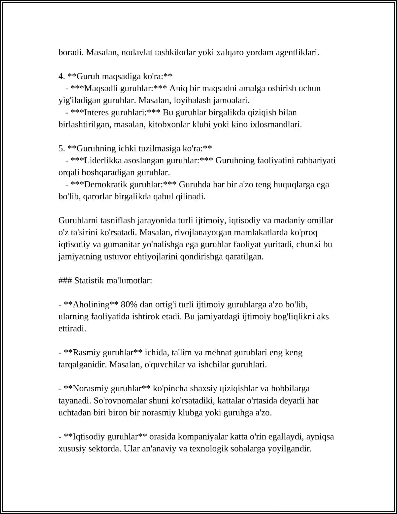Ijtimoiy Guruhlar Tasniflash 4